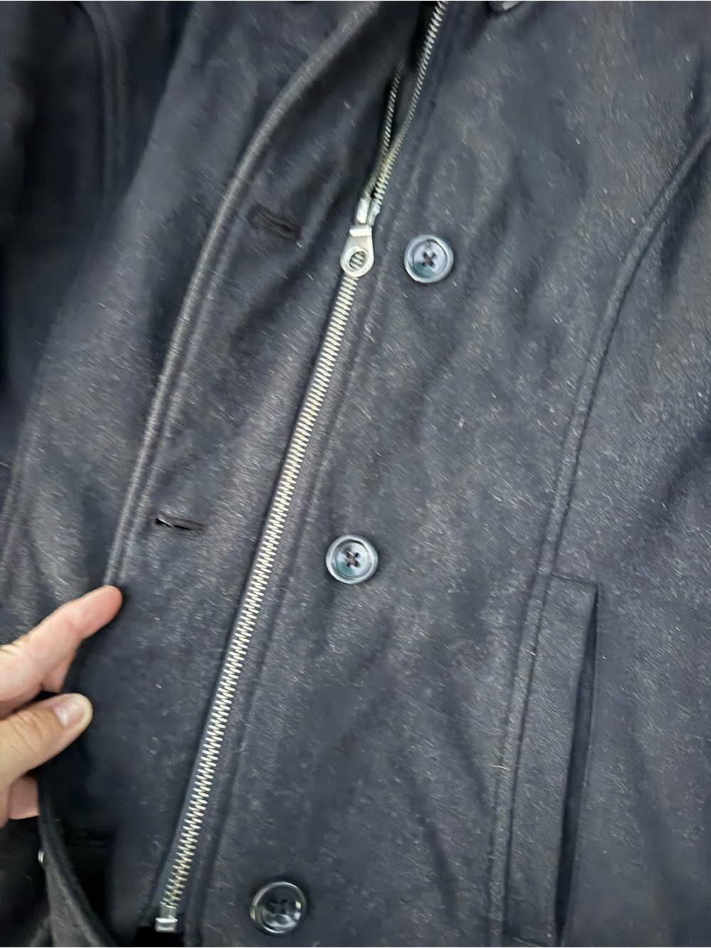 Vans Black Double-Breasted Hooded Pea Coat - Picture 2 of 6